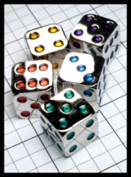 Dice : Dice - Metal Dice - Chomes with Colored Pips by Koplow - Gencon Aug 2015